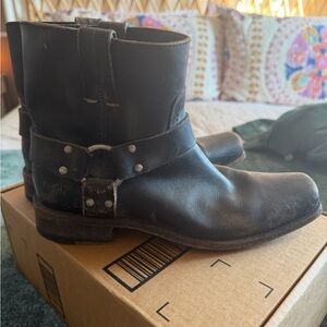 EUC frye short harness boots, size 9